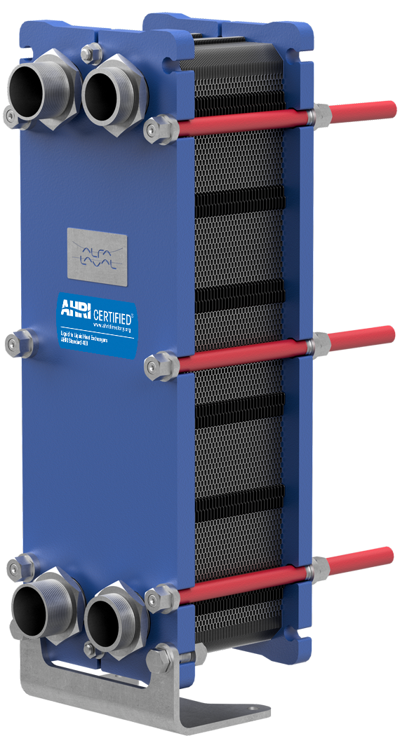 Gedichteter Alfa Laval Wärmetauscher vom Typ AlfaQ mit AHRI-Zertifizierung – vertrieben von Beltec GmbH für präzise Wärmeübertragung in HVAC- und Industrieanwendungen.