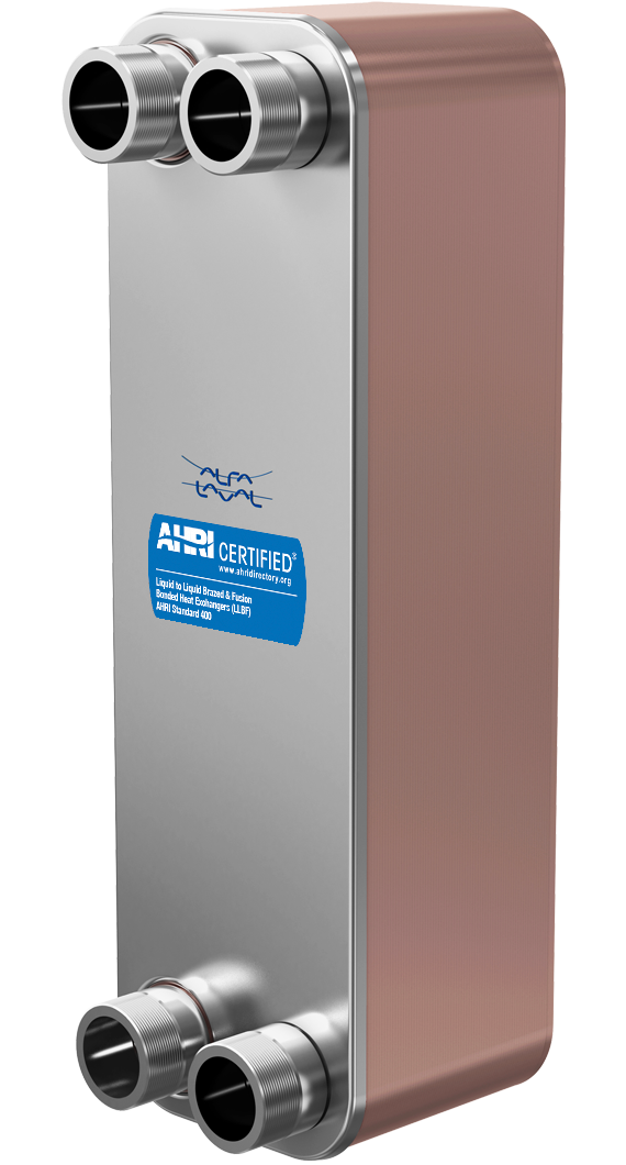Kupfergelöteter Alfa Laval Wärmetauscher der CB AQ-Serie – AHRI-zertifizierte Ausführung der bewährten CB-Modelle, angeboten von Beltec GmbH für zuverlässige Wärmeübertragung in HVAC- und Industrieanwendungen.